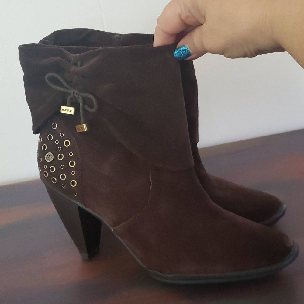 Gorgeous Libby Edelman Brown Suede Boots Sz 9M